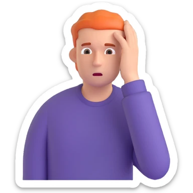 man making a mistake, looking confused, scratching head sticker