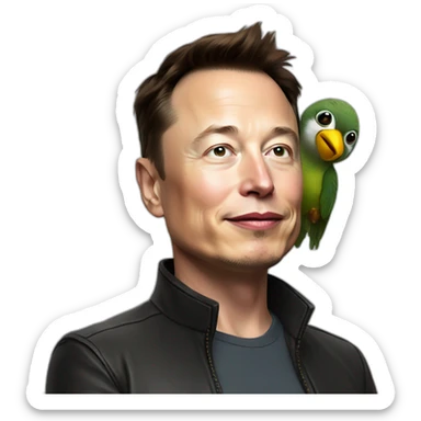elon musk with bird sticker