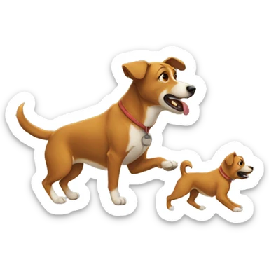 human walking angry dog sticker
