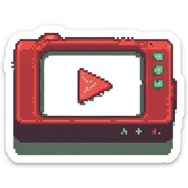red video streaming icon with play button sticker
