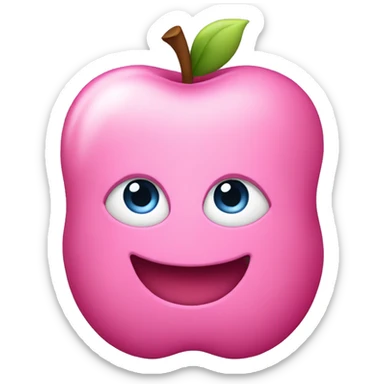 Pink apple iPad sticker