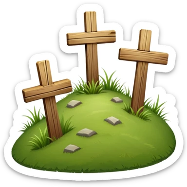 Three crosses on a hill sticker