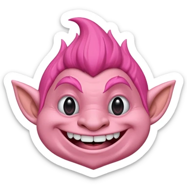 Pink troll sticker