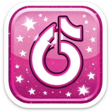 glitter pink logo TikTok sticker
