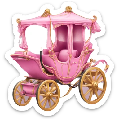 Pink horse drawn carriage  sticker