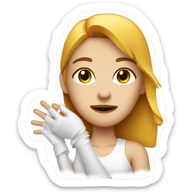 woman with broken arm plaster sticker