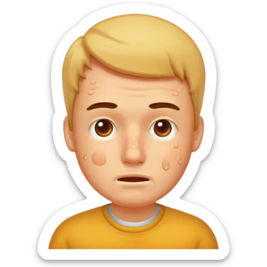 man with lots of acne sticker