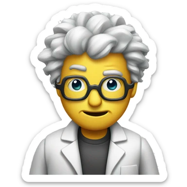 mad scientist robot sticker