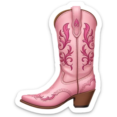 Pink cowboy boot sticker