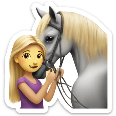 Haflinger horse Whit the girl sticker