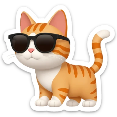 Cat wearing sunglasses sticker