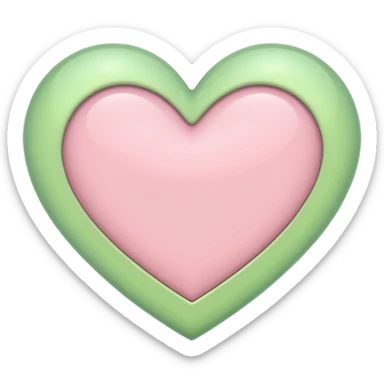 A half light green half light pink heart sticker