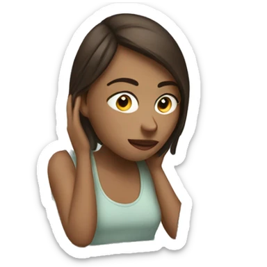 tired girl with laptop drinking a lot of coffee sticker