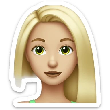 blonde girl, green eyes, long lashes sticker