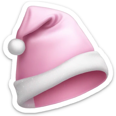Light pink Santa hat with sparkly snowflakes  sticker