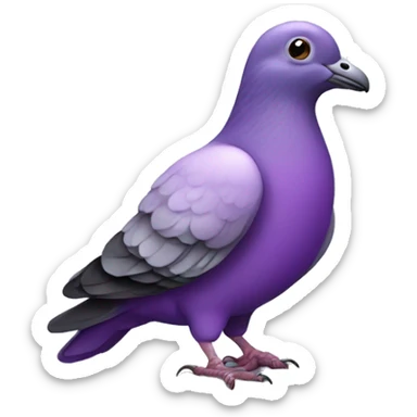 Purple cute pigeon with camera sticker