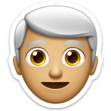 una persona con forma de marciano sorprendida con cuernos morados una sonrisa pelusnante y con ojos verdes sticker