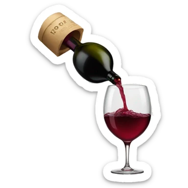 Cat pouring wine sticker