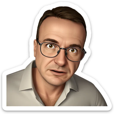 male portrait with glasses sticker