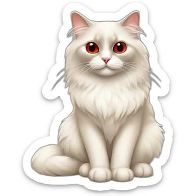 Ragdoll cat with red eyes, sitting on the floor sticker