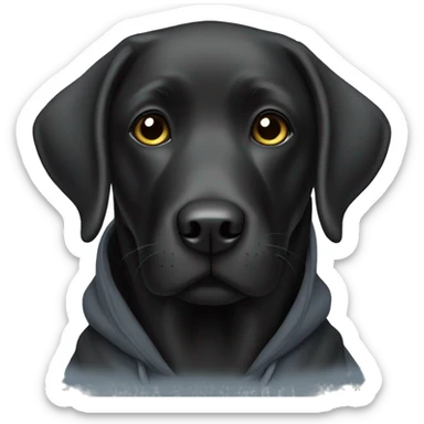 black labrador with hoodie sticker