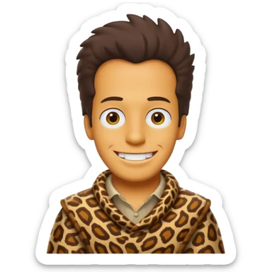 a simpson guy wearing ancient animal skin cloth, half body, icon sticker