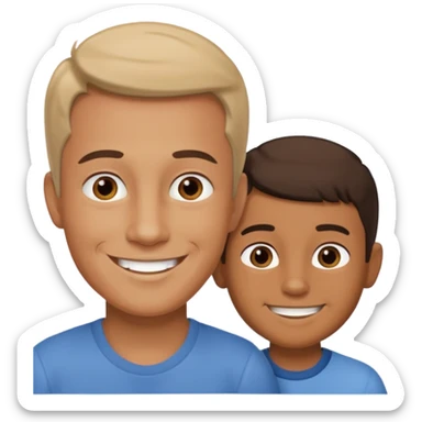 Children boy with papa same person sticker
