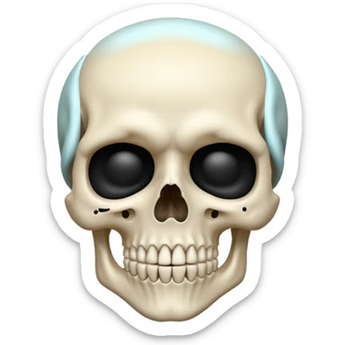 skull shushing gesture sticker