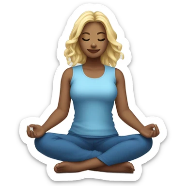 Paytas meditating blue beautiful girl blonde sticker