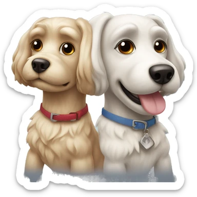 Two maltés dogs sticker