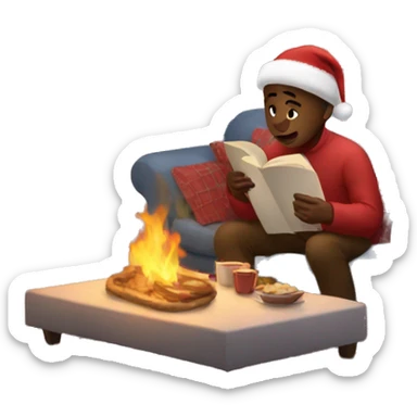 Cozy Christmas evening emoji sticker