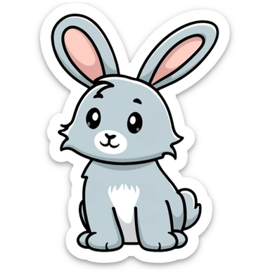 cutest bunny ever with tiny paws and floppy ears sticker