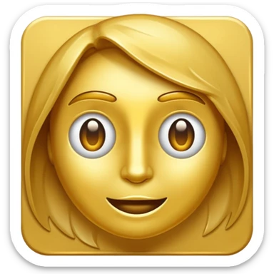 eine goldene schallpaltte, die ein gesicht hat und lächerlt sticker