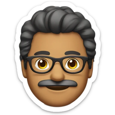 latino man glasses without moustache with rainbow clothes and flowers on face and paintbrush sticker