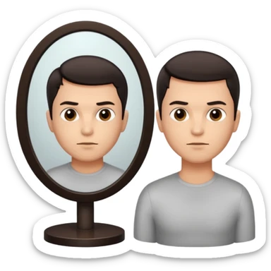 the man with the opposite view in the mirror sticker