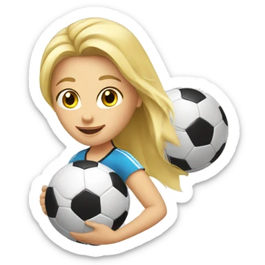 blond woman doing soccer tricks sticker