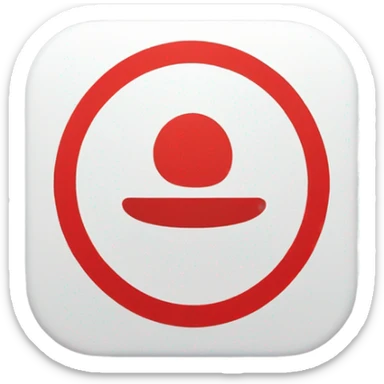 OpenTable Logo. A minimalistic red square emoji with rounded corners, featuring a white abstract circular design resembling a stylized 'O' with a small dot to the left. The design has a clean and modern look, suitable for a restaurant reservation or booking app. sticker