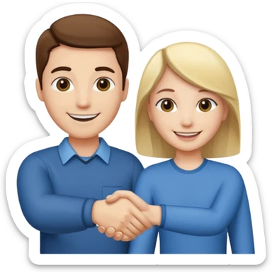 Dos personas dandose la mano como agradecimiento sticker