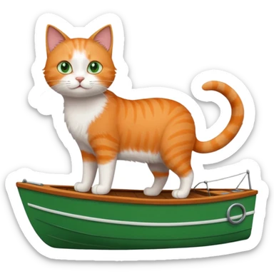 Cat standing on a the edge of an boat  sticker