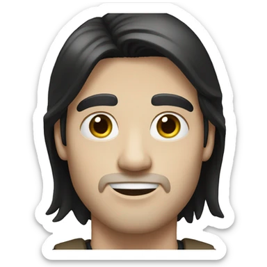 a white-skinned man with black straight hair
 sticker