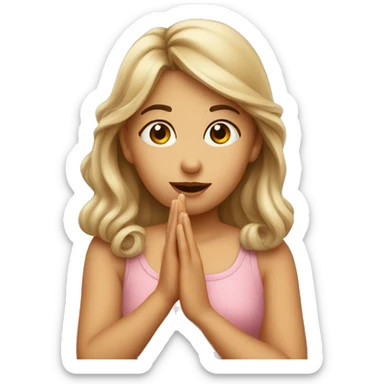 Girl blow a kiss with a hand sticker