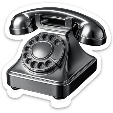 a vintage rotary phone, all chrome, shiny metallic, chrome style, highly reflective, gleaming sticker