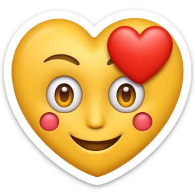 Emoji with only one eye. In place  of eye , there is ❤️ sticker