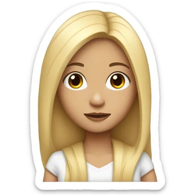 A light skin girl with black straight hair sticker