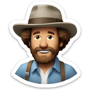 Bob Ross doing the griddy sticker