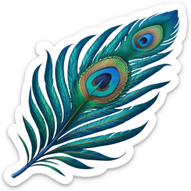 Beautiful peacock feather sticker