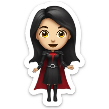 Brunette Women with Dracula haloween costume sticker