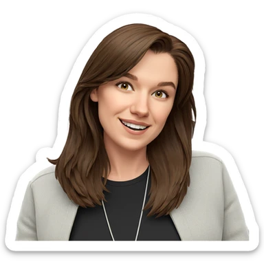 smiling girl with brown hair sticker