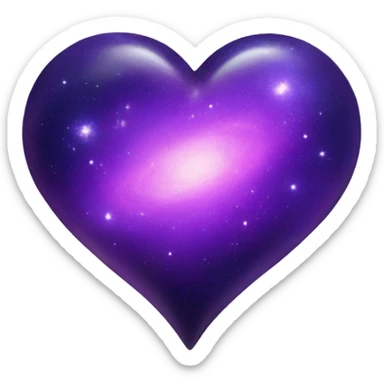 purple cosmic galaxy heart sticker