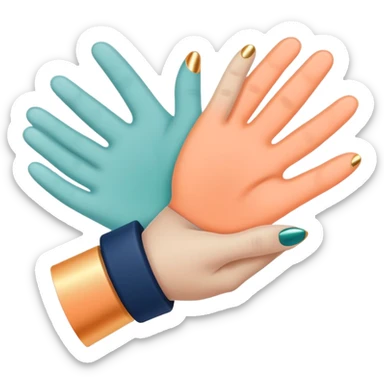 Soft Neutrals → Beige hands + slate blue accents 🌫 Warm Gradient → Peach to mint with gold sparks 🌟 Bold Monochrome → Navy + silver lines 🌌 sticker